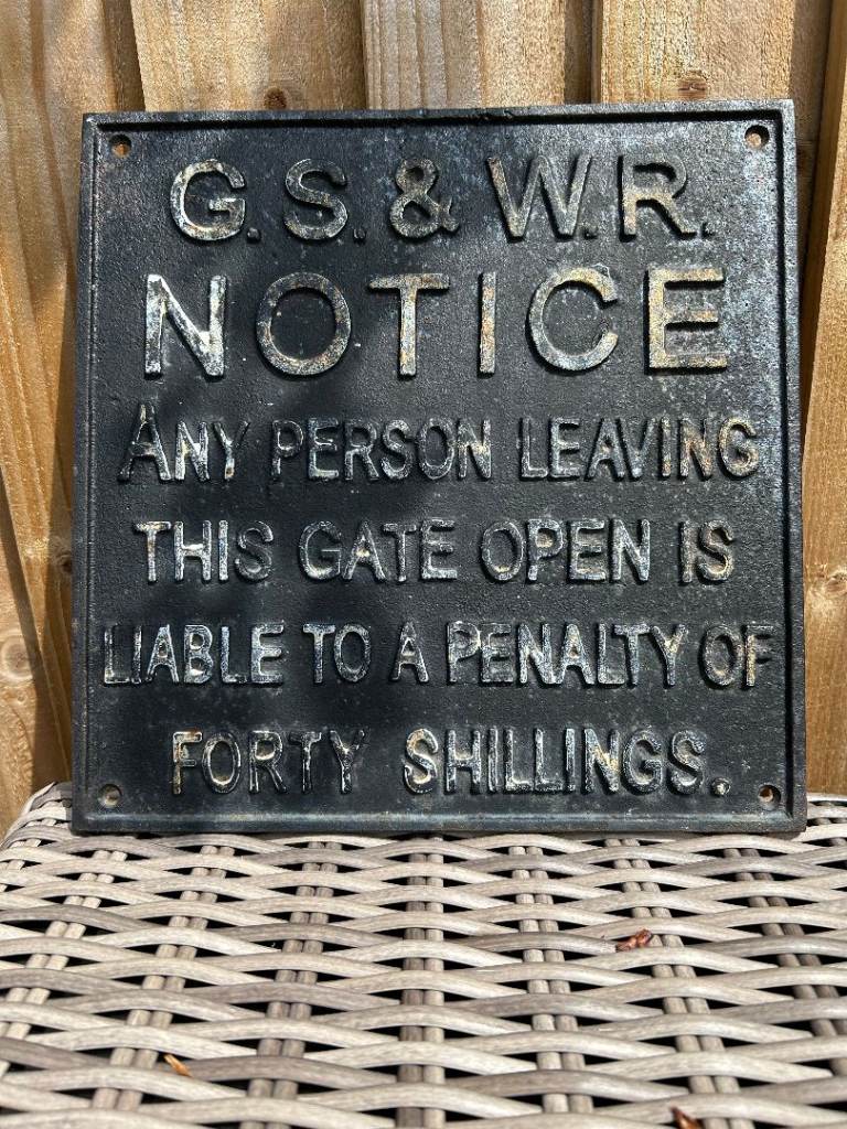 Great Southern and Western Railway Sign - Cast Iron Replica