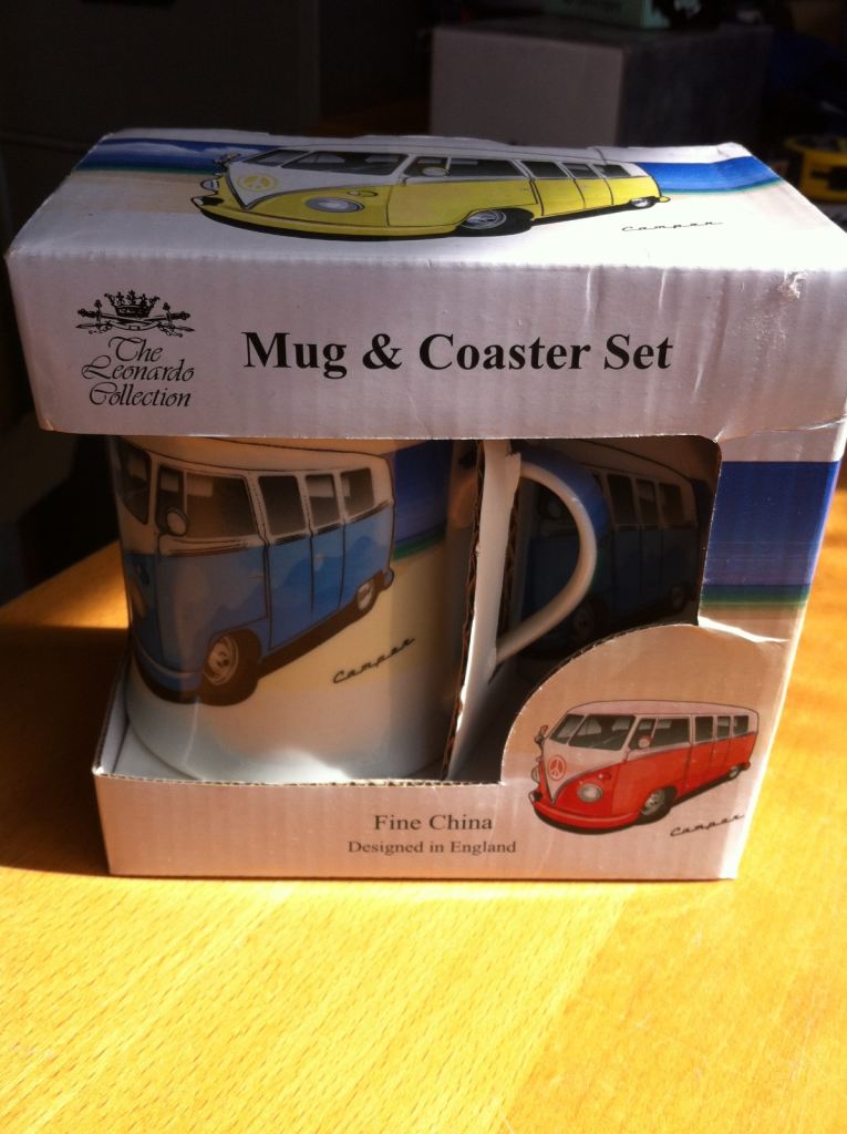 VW camper mug and coaster set