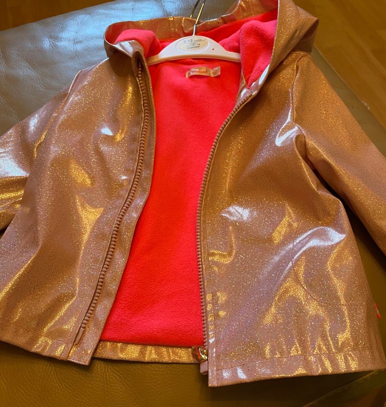 Billieblush girls pink sparkly hooded jacket size 9-12 months 