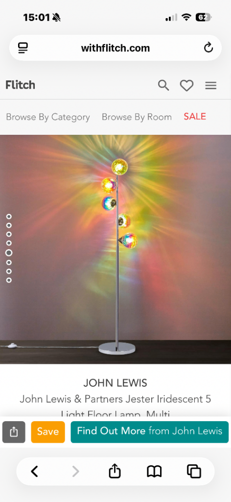 John Lewis Jester Iridescent 5 Light Floor Lamp – Multicoloured