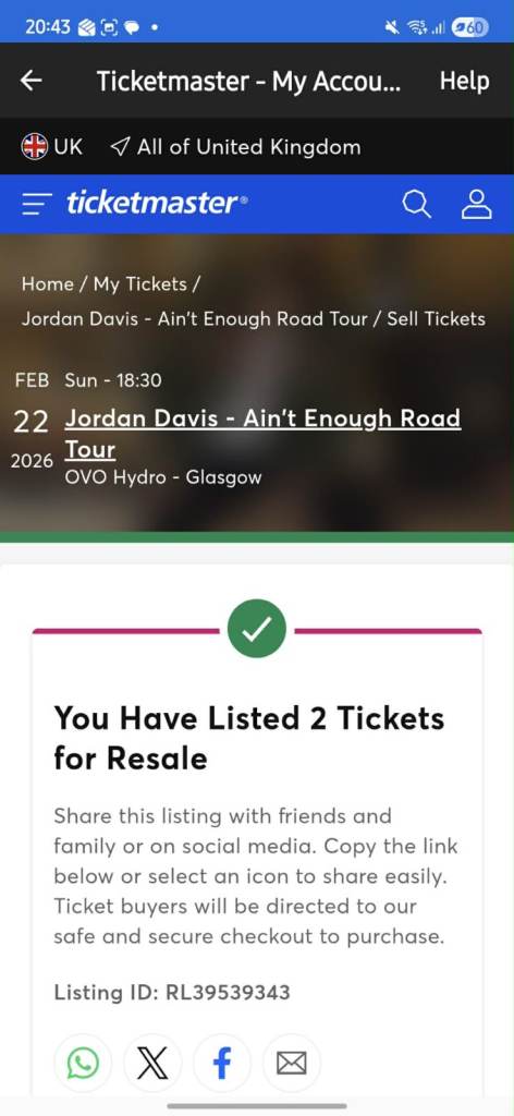 Jordan Davis Standing Tickets x2