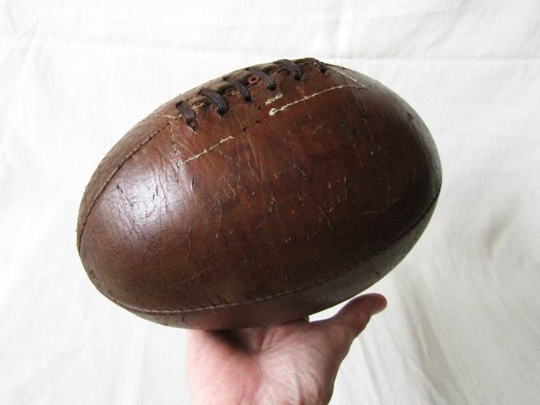 Antique Rugby Ball-Rare Junior Rugby League Ball with Working Bladder 