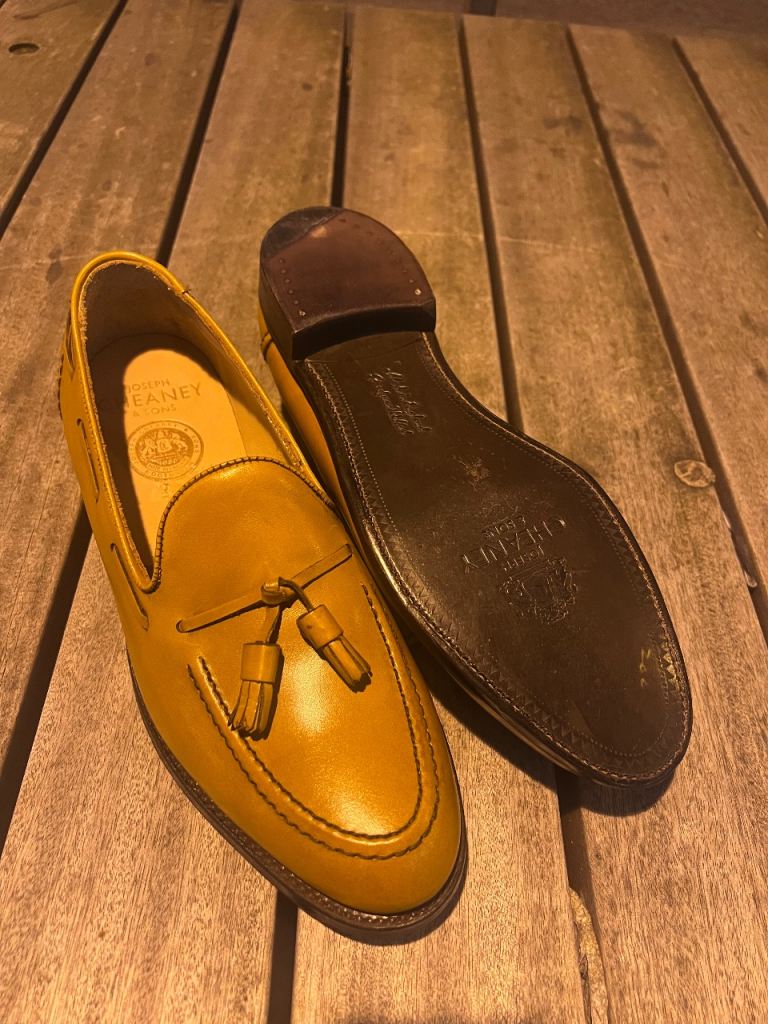 Joseph Cheaney HARRY Tan Slip on loafers F Fit UK 8