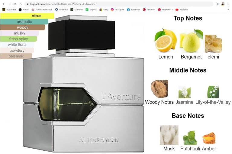 L'Aventure 100ML EDP AL Haramain Mens Designer Perfume Spray Arabian Eau de Parfum