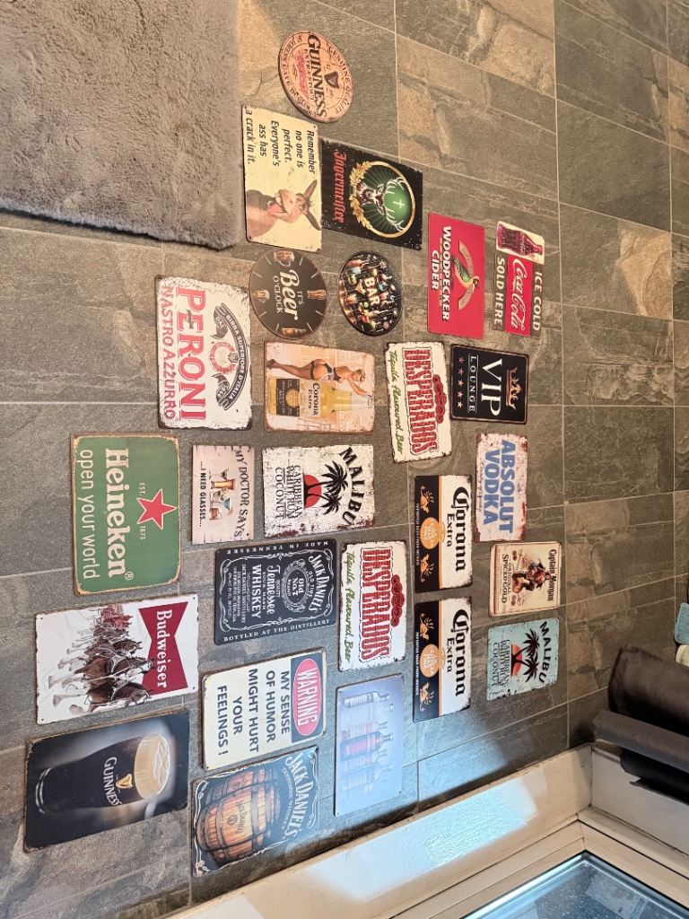 Job Lot of 27 Retro Style Bar / Pub Metal Signs