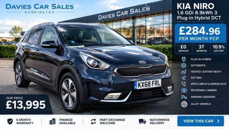 2018 68 KIA NIRO 1.6 GDI 8.9KWH 3 SUV 5DR PETROL PLUG-IN HYBRID DCT EURO 6 (S/S)