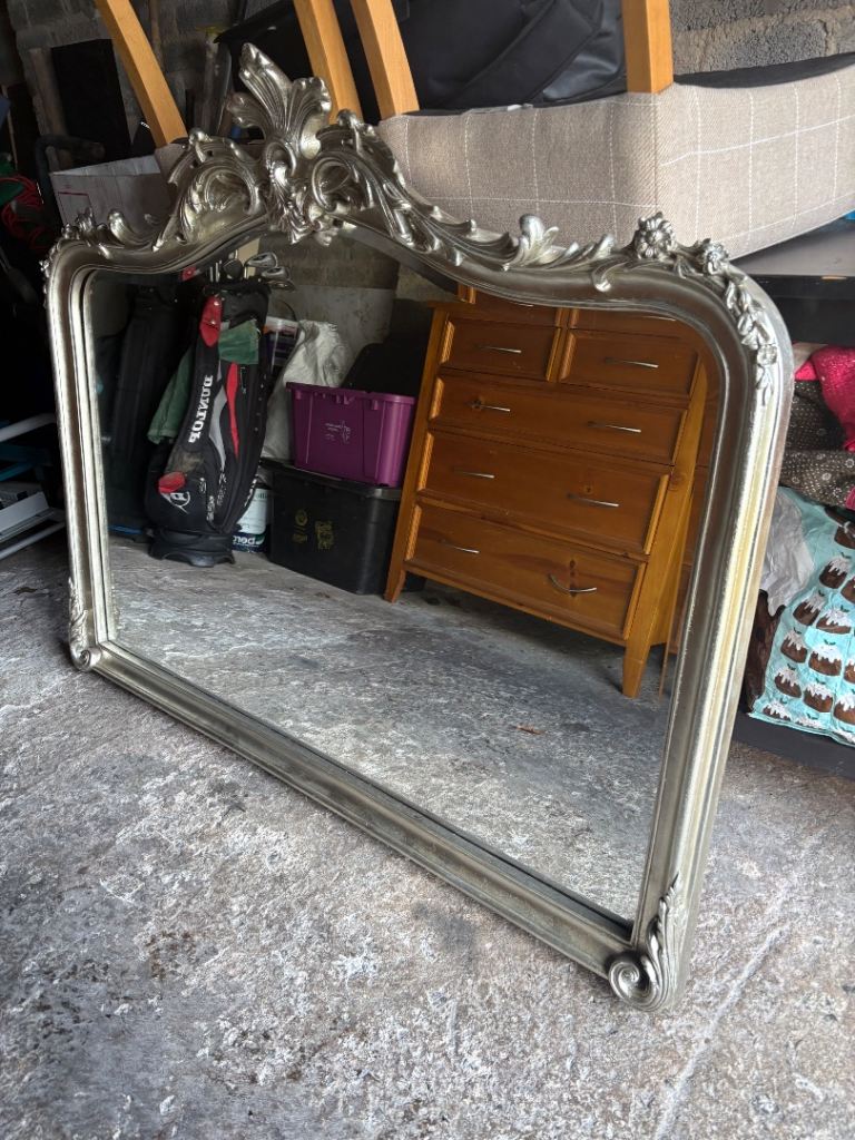 Silver Ornate Large Mirror
