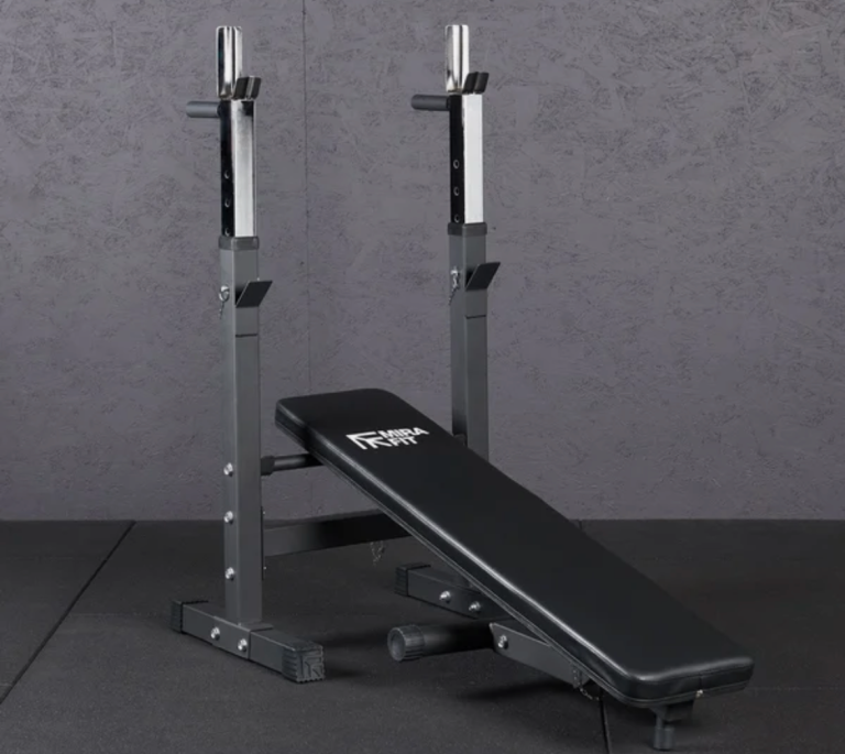 Mirafit Weight Bench with Adjustable Barbell Rack