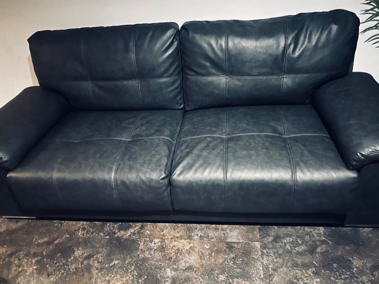 image for Black leather sofa