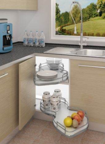 Hafele nuvola corner pull out shelving unit 800-1000mm width to fit 400-500mm door