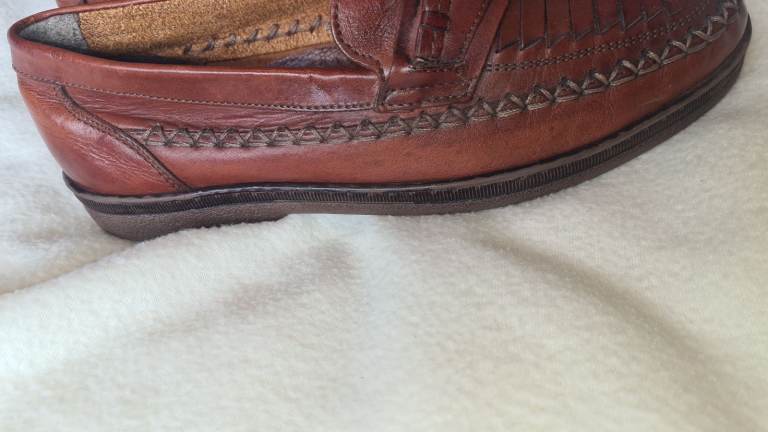 Hush Puppies brown leather slip in moccasins shoes uk6 excellent condition