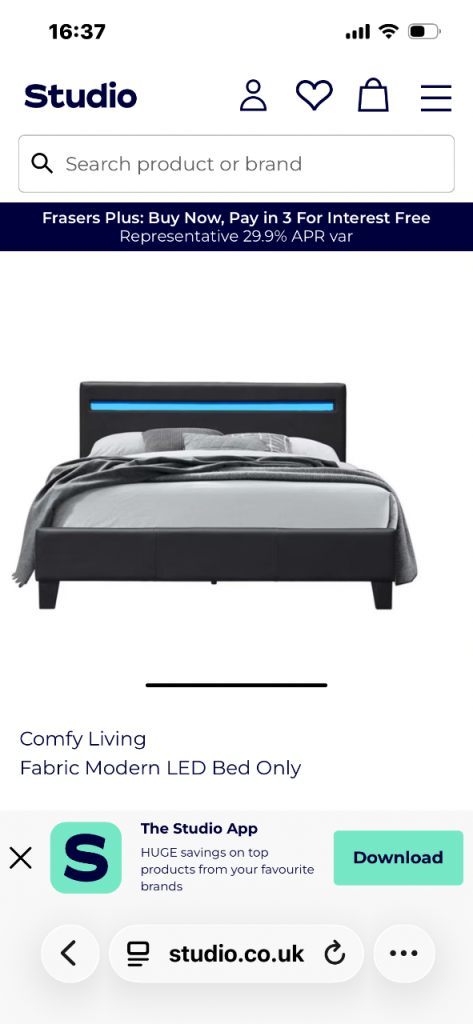 Double LED bed frame