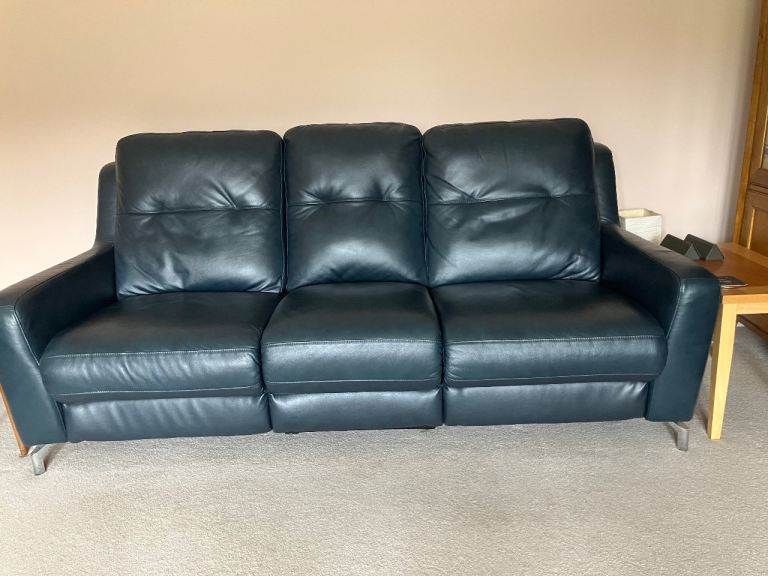 X2 3 seater leather reclining sofas