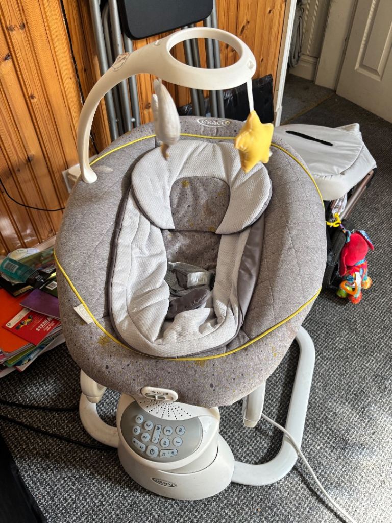 Graco Baby Swing/Bouncer - Grey, Brilliant Condition