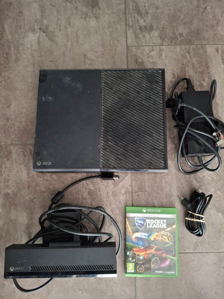 xbox one console with rocket league power brick, kinect sensor bar  and hdmi lead (no controller)