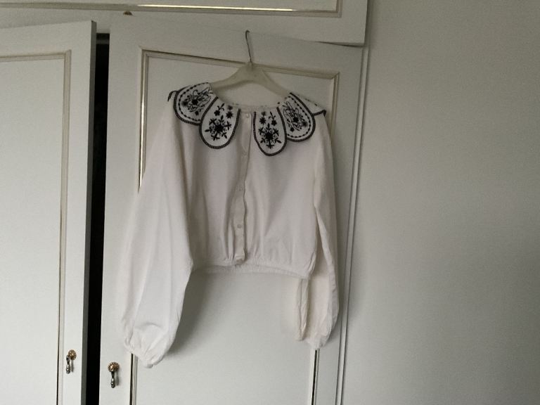ZARA EMBROIDERED WHITE BLOUSE AGE 13/14 YEARS