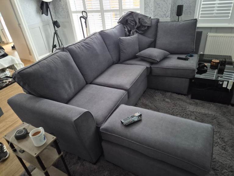 Slate grey corner sofa