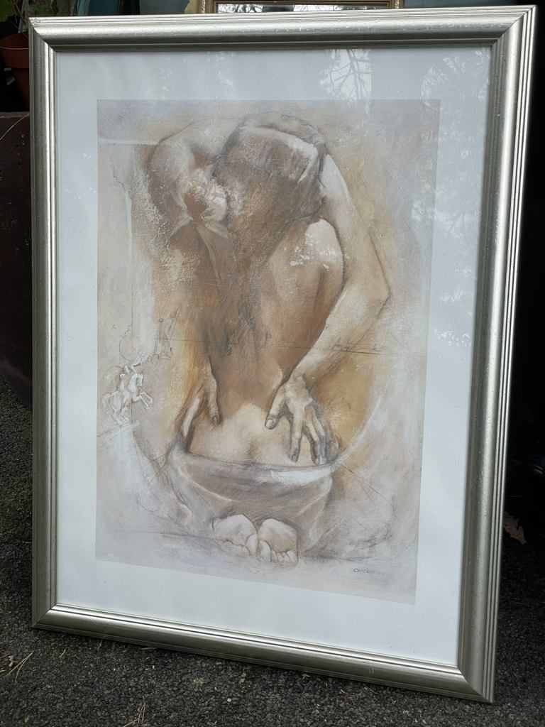 Talantbek Chekirov Lost Patience Framed Print In A Silver Frame 68cm