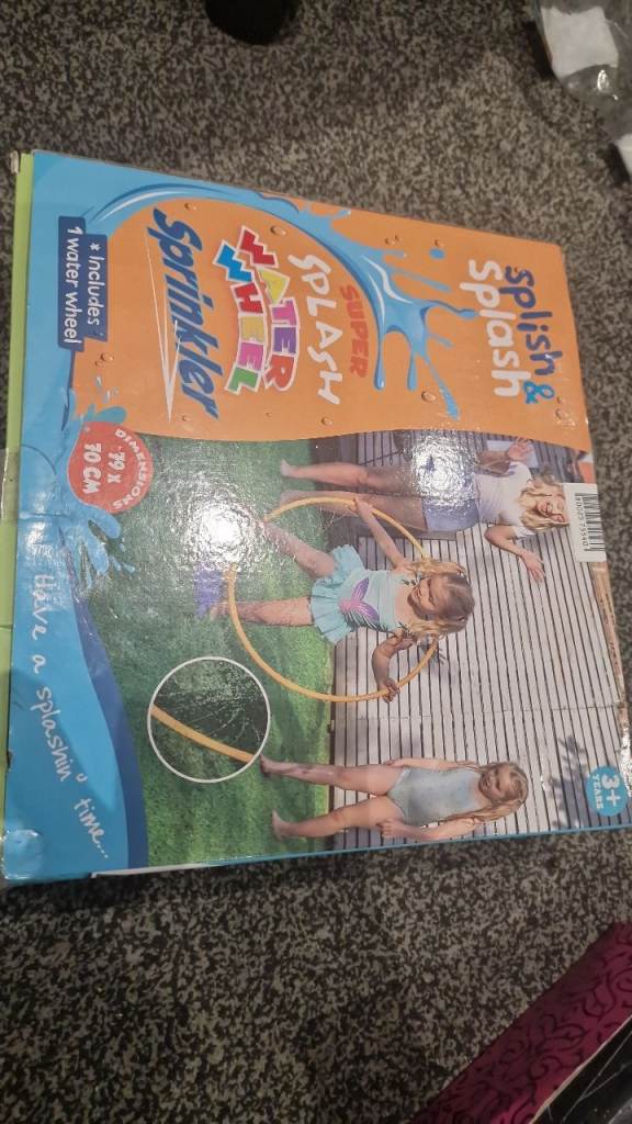 Splish & Splash Super Water Wheel Sprinkler – New in Box