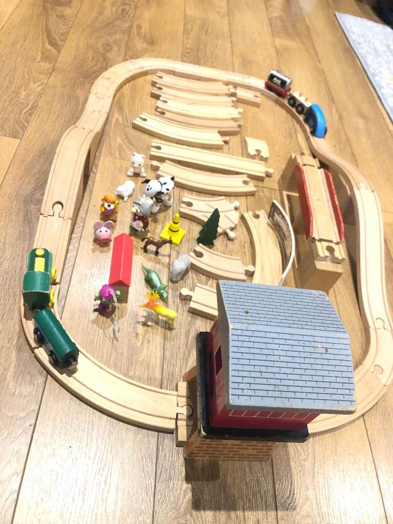Train track toy bundle wooden brio compatible