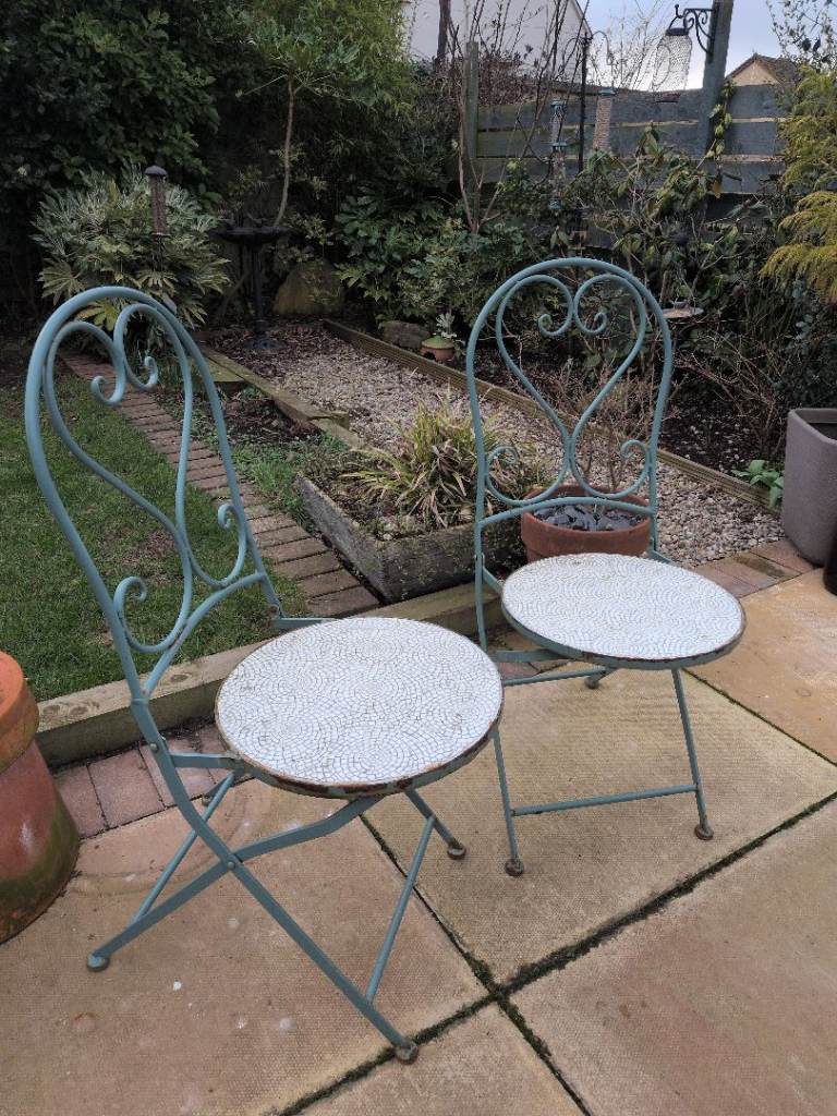 Mosaic Garden Chairs x2