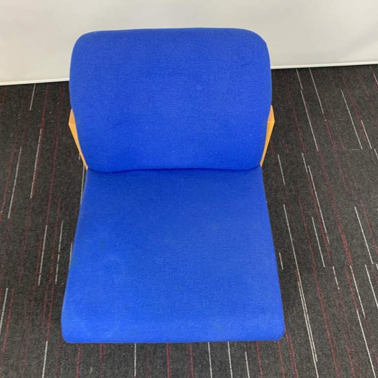 Blue Reception Chair with Wood Legs - 2OOF-SO-1033