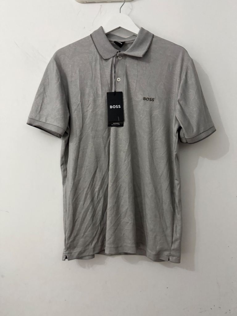 New BOSS Grey Polo Shirt with Tags