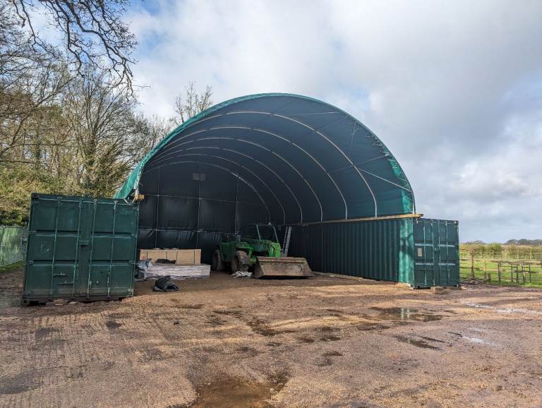 SHIPPING CONTAINER CANOPY /SHELTER, WORKSHOP- GALVANISED STEEL FRAME