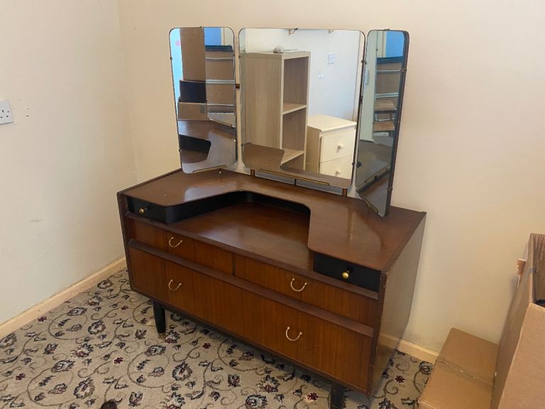Vintage G-plan Wooden dressing table with Mirror