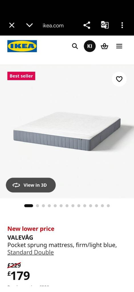 IKEA double Mattress - Pocket String with memory foam