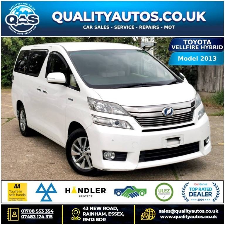2013 Toyota Vellfire TOYOTA VELLFIRE HYBRID WHITE 2.4 AUTO 13-63 ULEZ 7 SEATER FRESH IMPORT VERI ...
