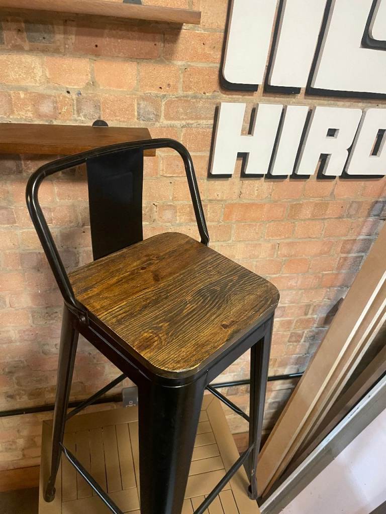 Wood and Metal Bar Stool