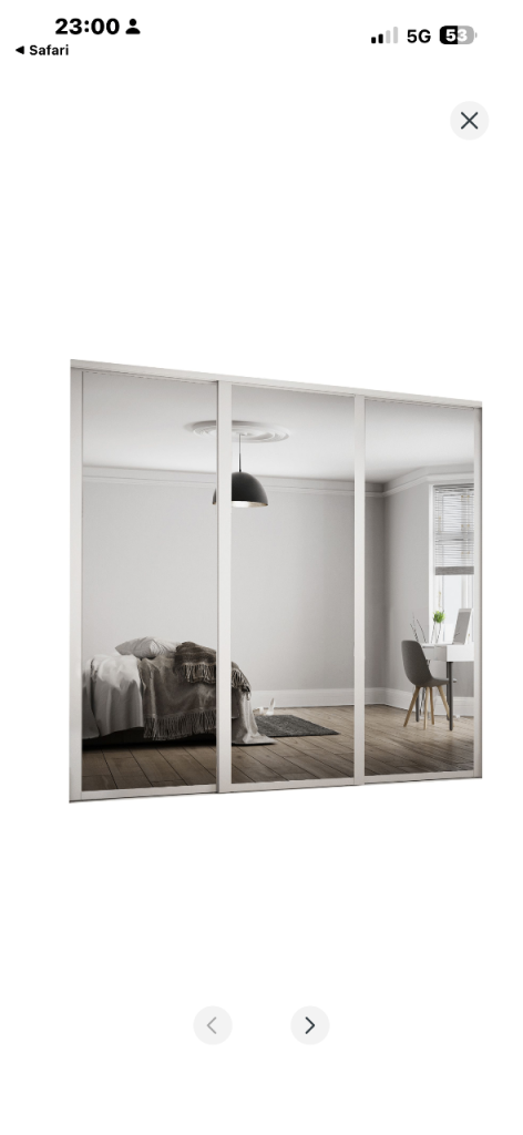 B&Q 3 mirrored sliding wardrobe and storage shelving £120