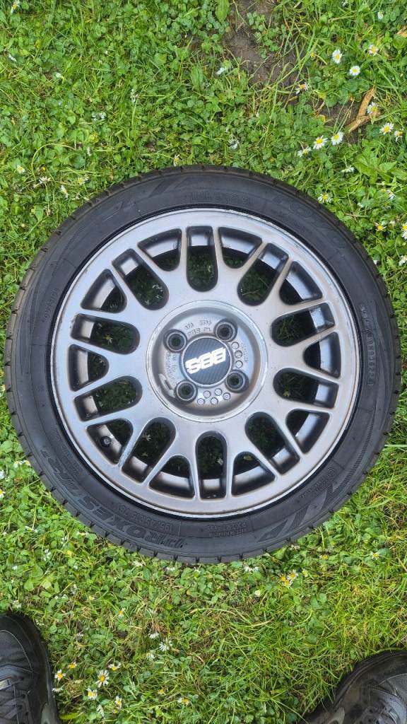 Genuine BBS 15 inch alloy wheels with nearly new tyres. 