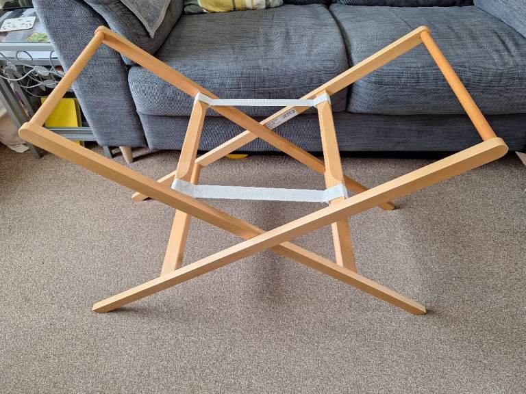 John Lewis Wooden Moses Basket and Bassinet Stand - As New Condition.