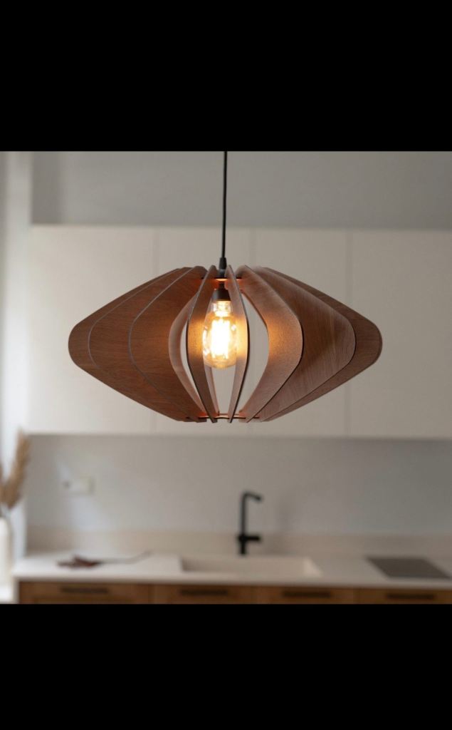 BRAND NEW, handmade wooden pendant lampshade