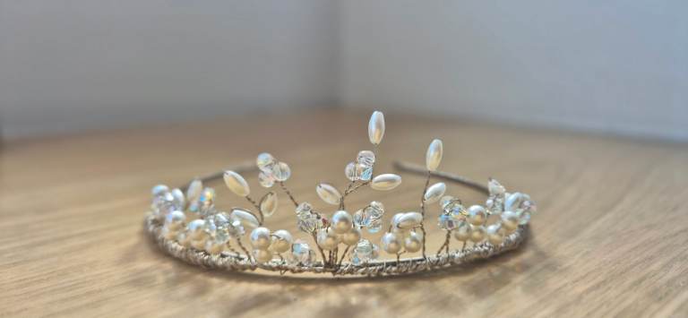 Diamante and pearl tiara