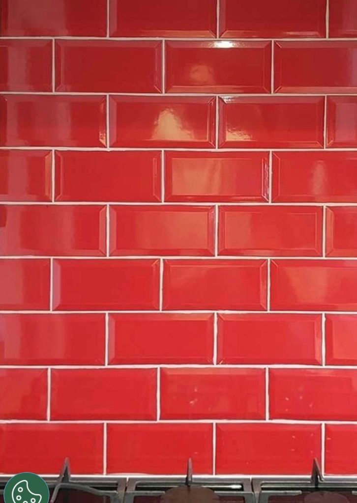 Ceramic bevelled edge red tiles gloss finish  new 
