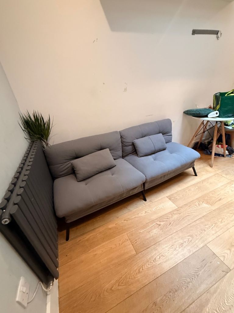 Grey Fabric Sofa Bed – Good Condition