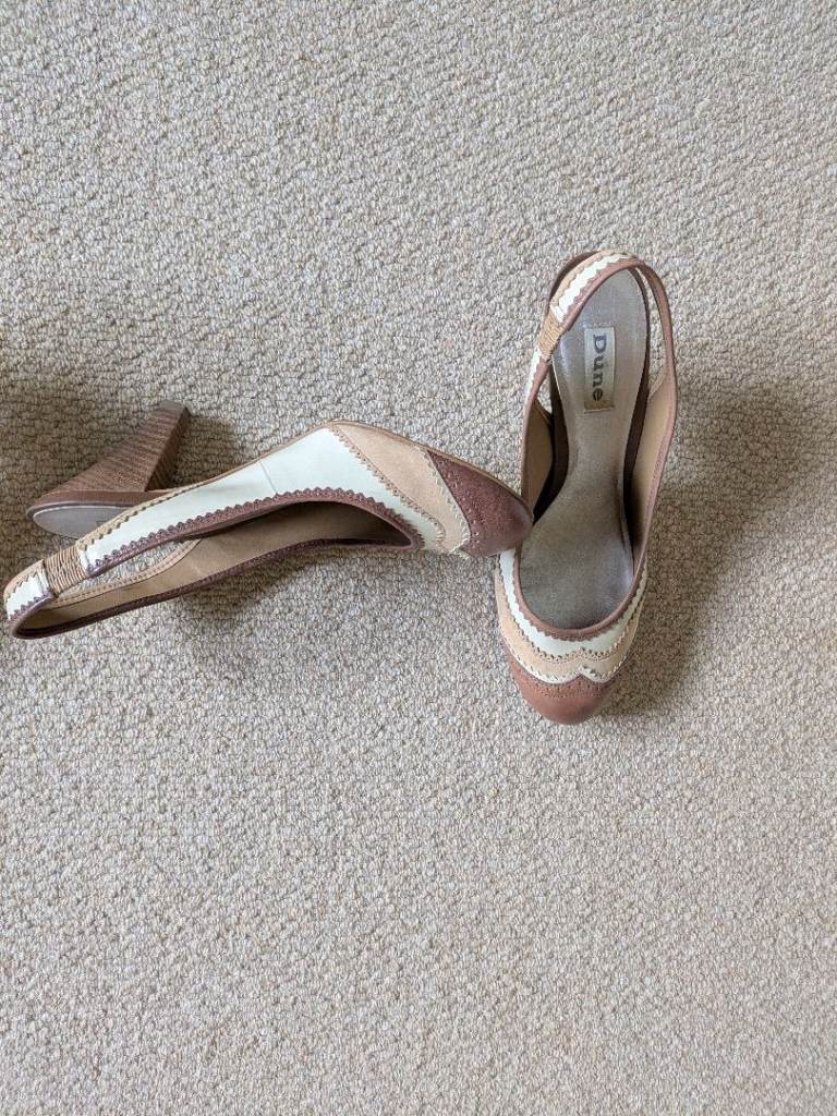 Dune cream Leather Slingback Heels – Good Condition