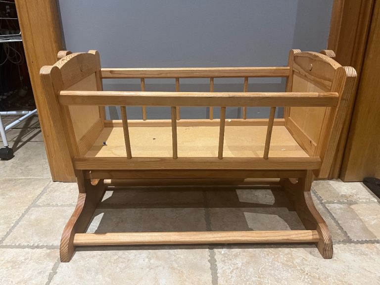 Dolls wooden crib 