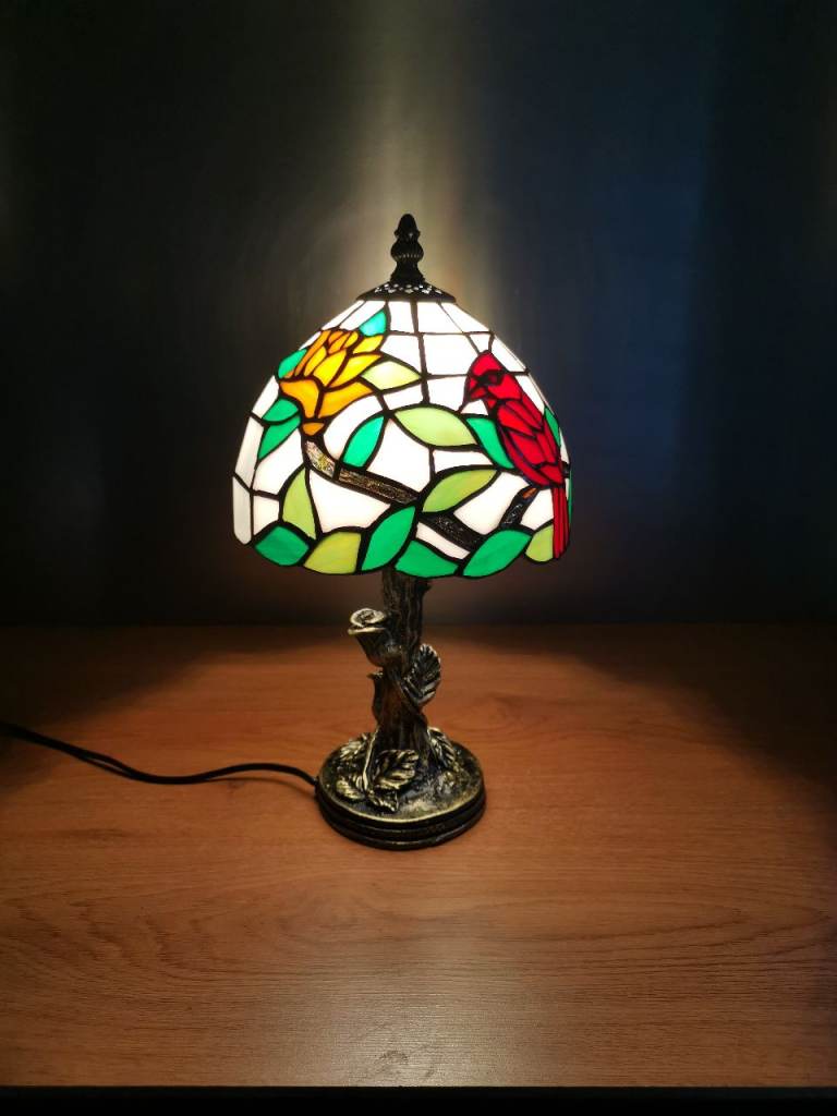 Tiffany Style Table Lamp Cardinal Stained Glass Lamp,8"  (RRP £83)