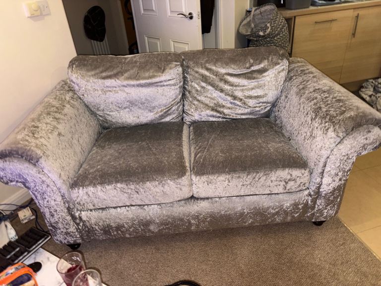 Crushed velvet sofa 