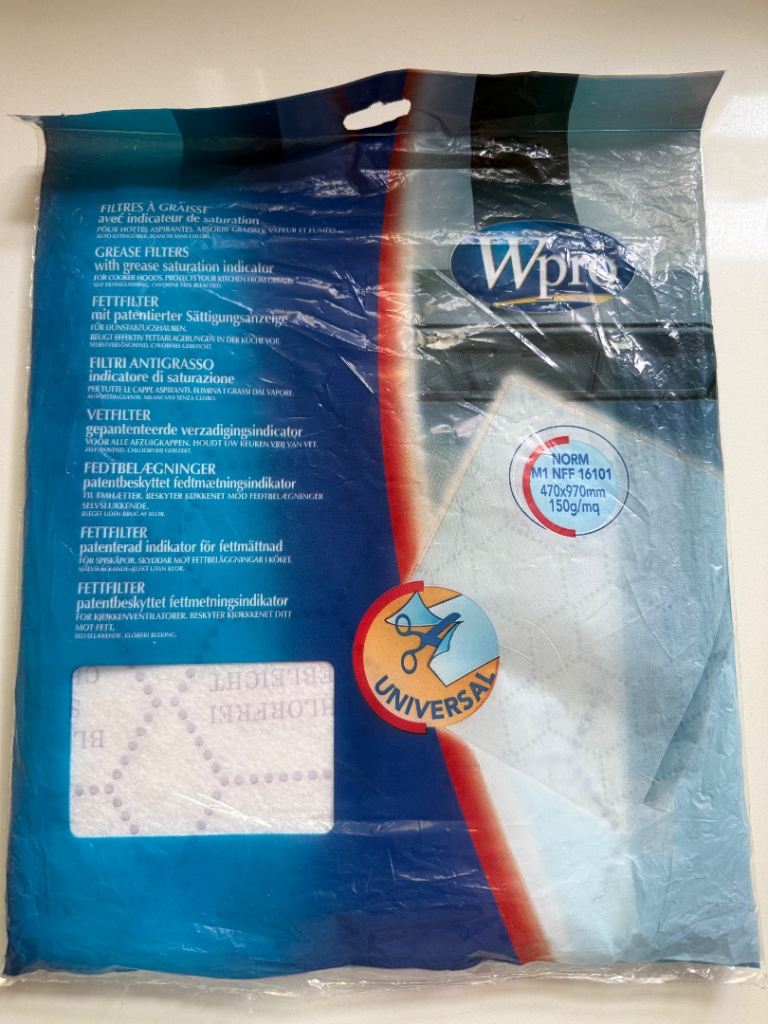 Wpro universal cooker hood grease filter 