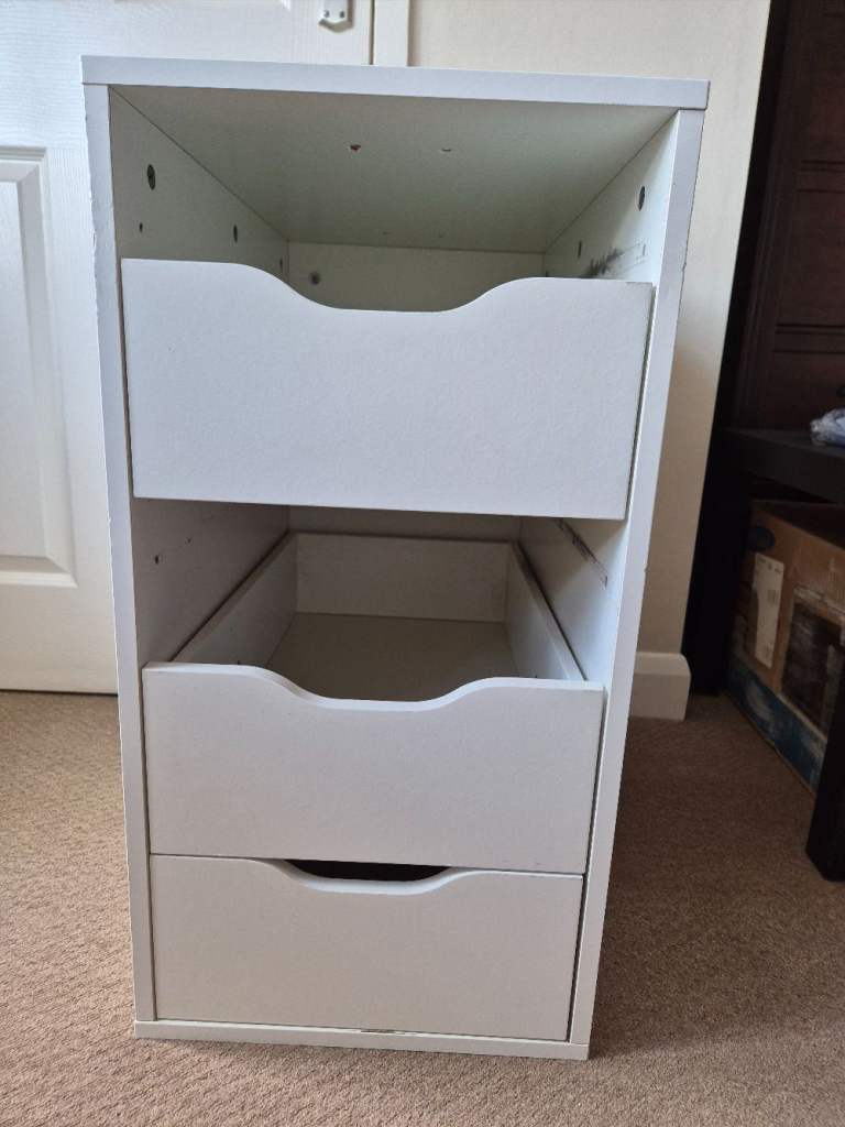 IKEA Alex Drawer unit, was 5 drawer now 3 drawer, white