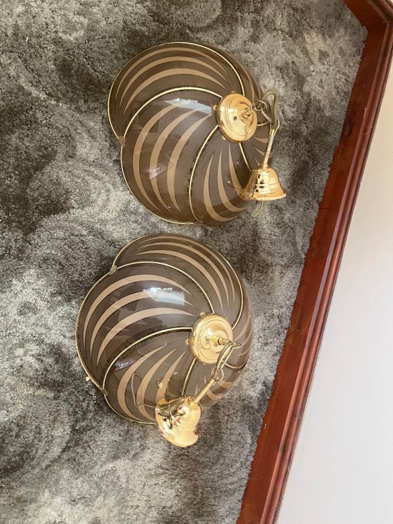 Vintage 1960s Glass Lamp Shades for Ceiling