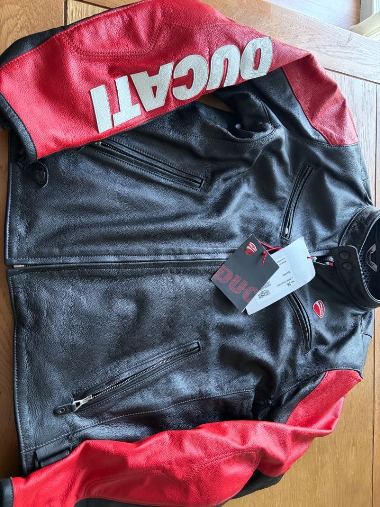 Ducati Dainese Performance Collection Leather Jacket - Black/Red, New with Tags