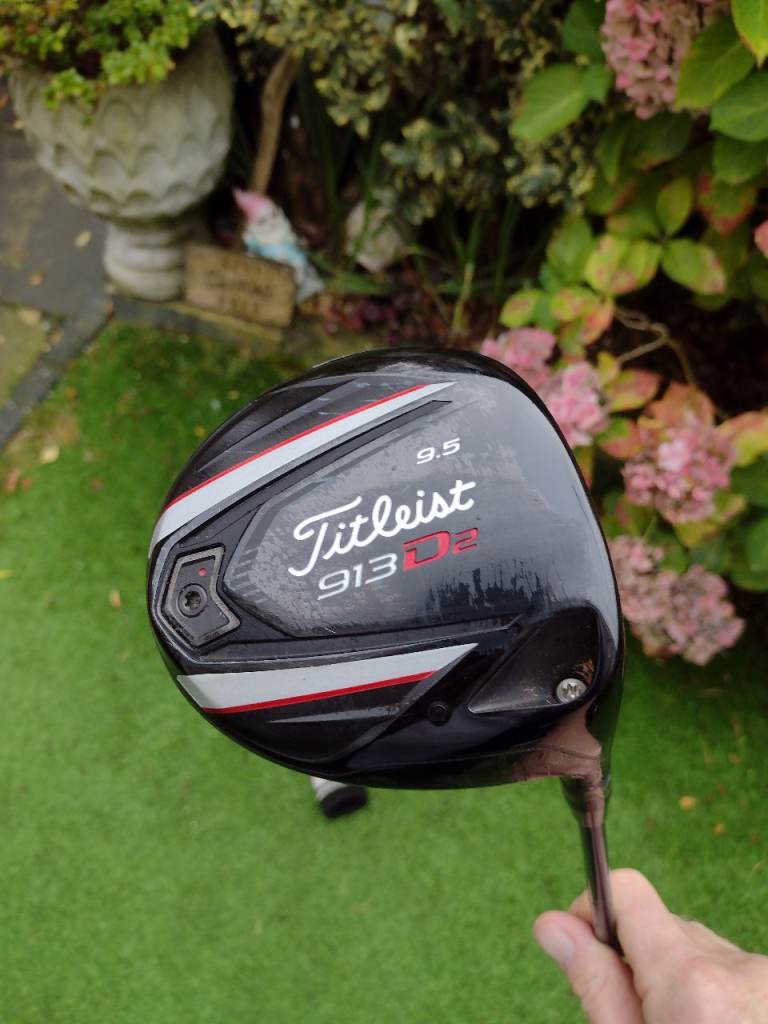 VGC TITLEIST 913 D2 9.5 DEGREE 460cc R FLEX GRAPHITE 1 WOOD DRIVER WITH HEADCOVER 