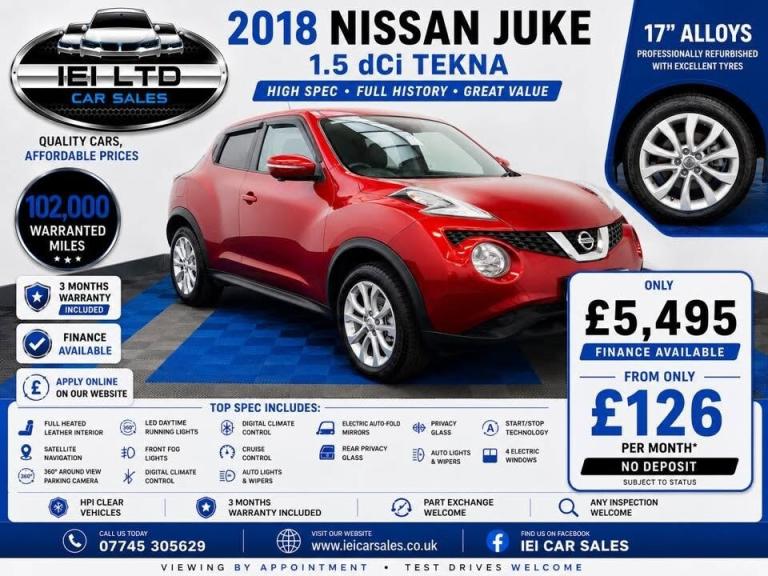 2018 Nissan Juke 1.5 dCi Tekna 5dr HATCHBACK Diesel Manual