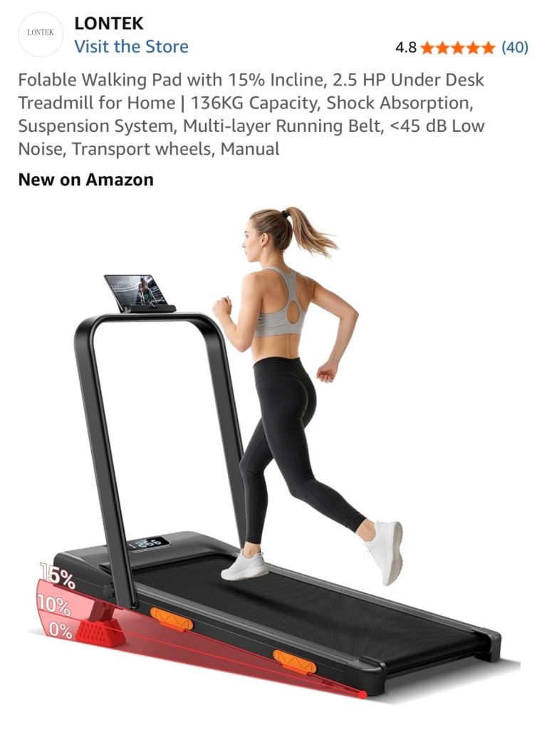 LONTEK Foldable Walking Pad / Treadmill – Good Condition